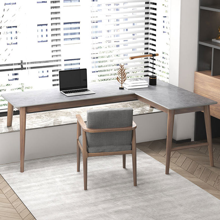 Escritorio de la esquina de la pizarra escritorio de escritorio de madera sólida para la ventana de dormitorio u oficina