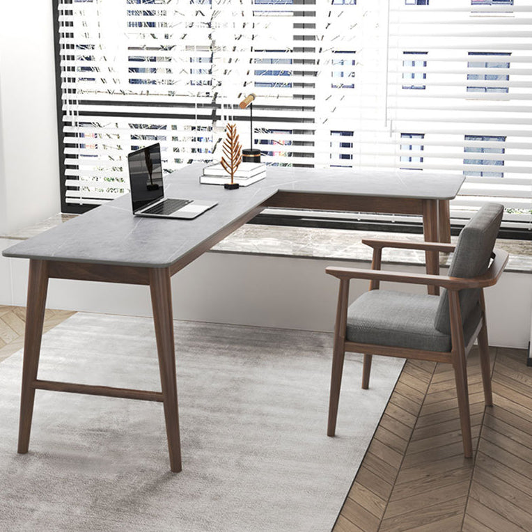 Escritorio de la esquina de la pizarra escritorio de escritorio de madera sólida para la ventana de dormitorio u oficina