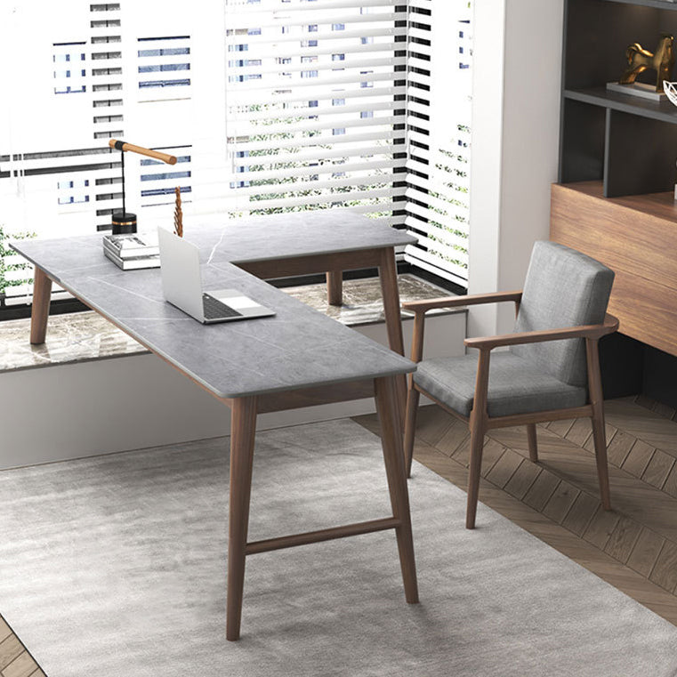 Escritorio de la esquina de la pizarra escritorio de escritorio de madera sólida para la ventana de dormitorio u oficina