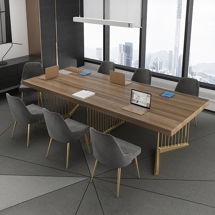 Solid Wood Rectangular Shape Meeting Table Luxury Writing Desk
