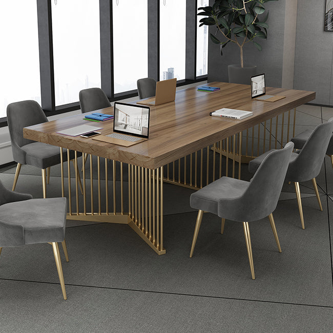 Solid Wood Rectangular Shape Meeting Table Luxury Writing Desk