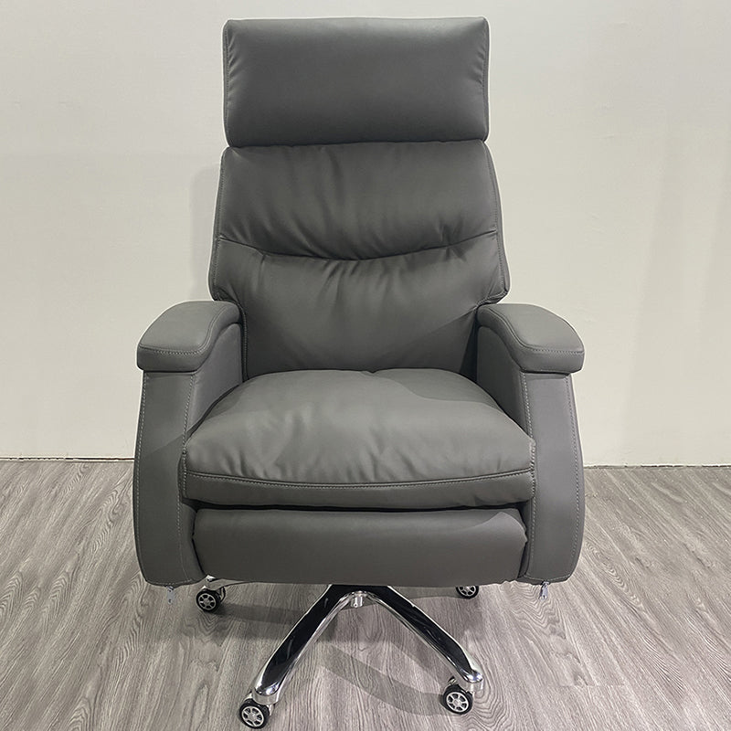 Faux Leather Executive Chair High Back Swivel Arms Included Office Chair Clearhalo 'furn' 'furn_office_chair' 'Furniture' 'Office Chairs' 'Office Furniture' 'office_chair' 5820895