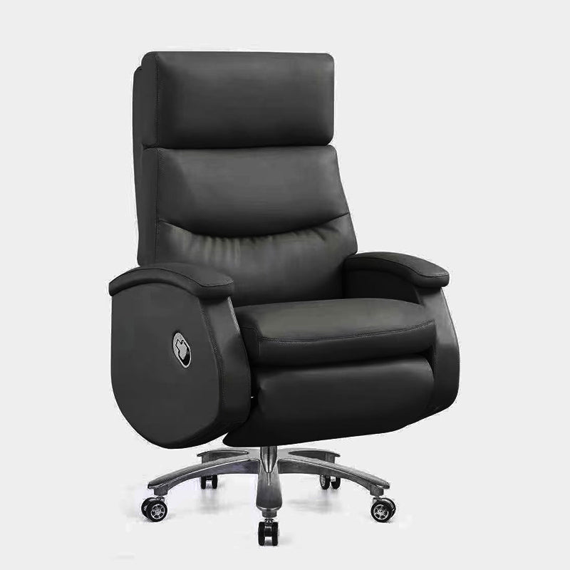 Faux Leather Executive Chair High Back Swivel Arms Included Office Chair Black 1 Piece Clearhalo 'furn' 'furn_office_chair' 'Furniture' 'Office Chairs' 'Office Furniture' 'office_chair' 5820897