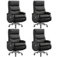 Faux Leather Executive Chair High Back Swivel Arms Included Office Chair Black 4 Piece Set Clearhalo 'furn' 'furn_office_chair' 'Furniture' 'Office Chairs' 'Office Furniture' 'office_chair' 5820901