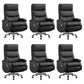 Faux Leather Executive Chair High Back Swivel Arms Included Office Chair Black 6 Piece Set Clearhalo 'furn' 'furn_office_chair' 'Furniture' 'Office Chairs' 'Office Furniture' 'office_chair' 5820903
