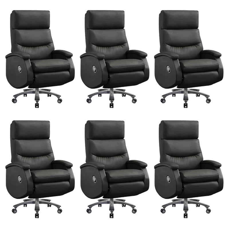 Faux Leather Executive Chair High Back Swivel Arms Included Office Chair Black 6 Piece Set Clearhalo 'furn' 'furn_office_chair' 'Furniture' 'Office Chairs' 'Office Furniture' 'office_chair' 5820903