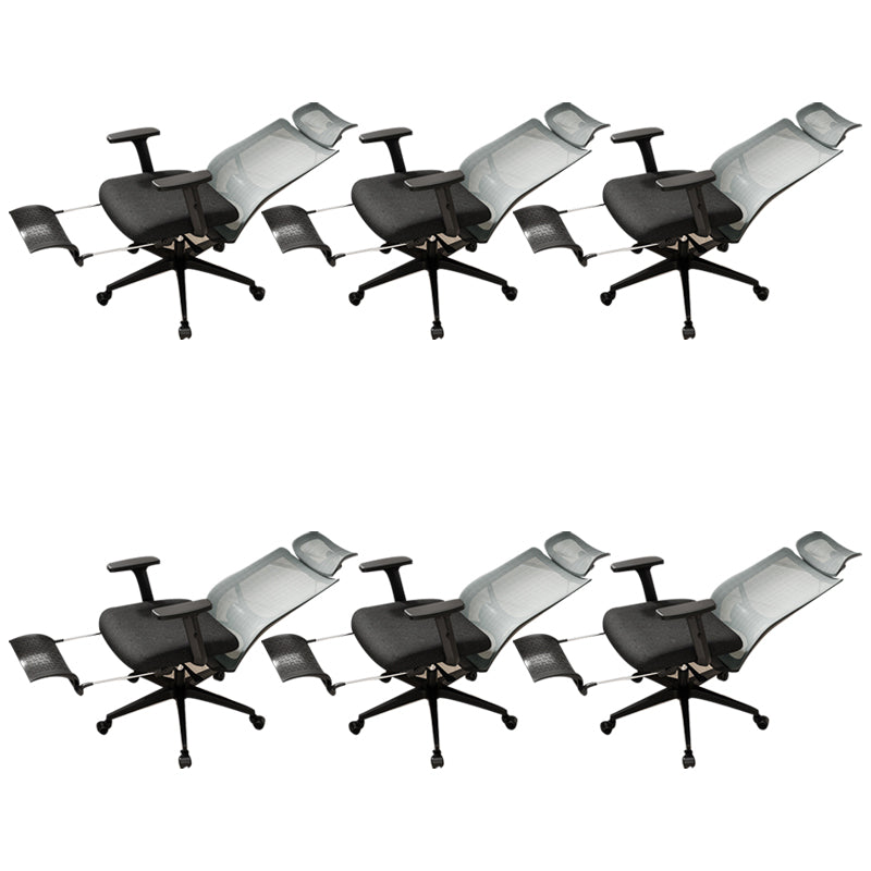 Sedia a maglie moderna sedia da scrivania di supporto lombare con ruote