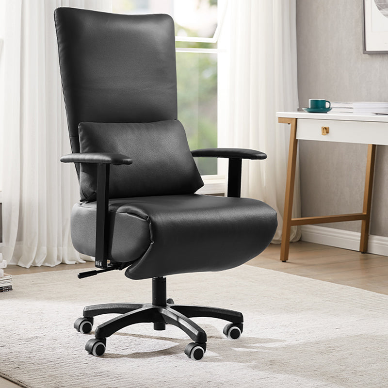Modern Office Chair Swivel Arm Accent High-Back Leather Chair Black 1 Piece Clearhalo 'furn' 'furn_office_chair' 'Furniture' 'Office Chairs' 'Office Furniture' 'office_chair' 5820937