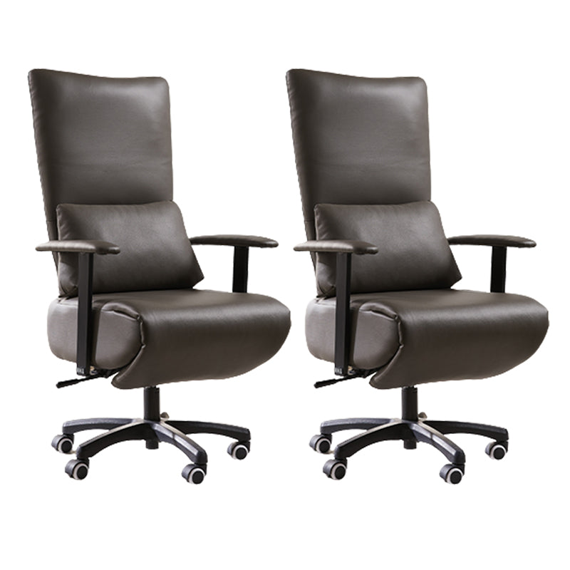 Modern Office Chair Swivel Arm Accent High-Back Leather Chair 2 Piece Set Clearhalo 'furn' 'furn_office_chair' 'Furniture' 'Office Chairs' 'Office Furniture' 'office_chair' 5820940