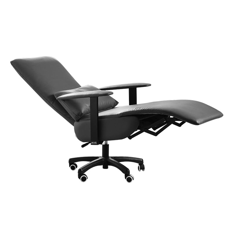 Modern Office Chair Swivel Arm Accent High-Back Leather Chair Clearhalo 'furn' 'furn_office_chair' 'Furniture' 'Office Chairs' 'Office Furniture' 'office_chair' 5820944