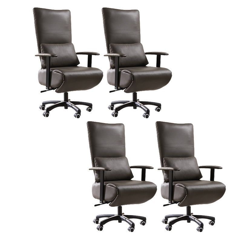 Modern Office Chair Swivel Arm Accent High-Back Leather Chair 4 Piece Set Clearhalo 'furn' 'furn_office_chair' 'Furniture' 'Office Chairs' 'Office Furniture' 'office_chair' 5820947