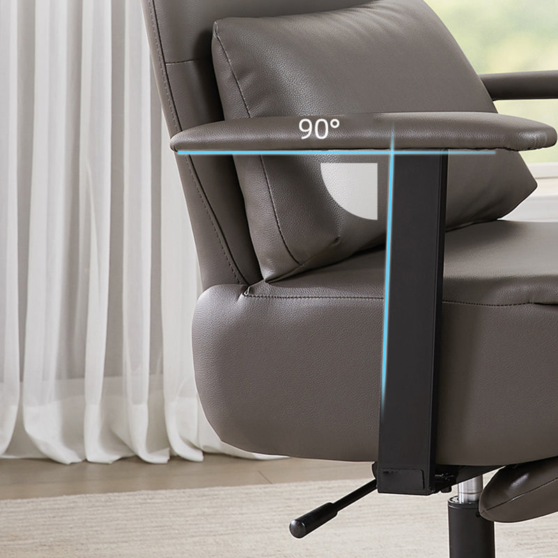 Modern Office Chair Swivel Arm Accent High-Back Leather Chair Clearhalo 'furn' 'furn_office_chair' 'Furniture' 'Office Chairs' 'Office Furniture' 'office_chair' 5820948