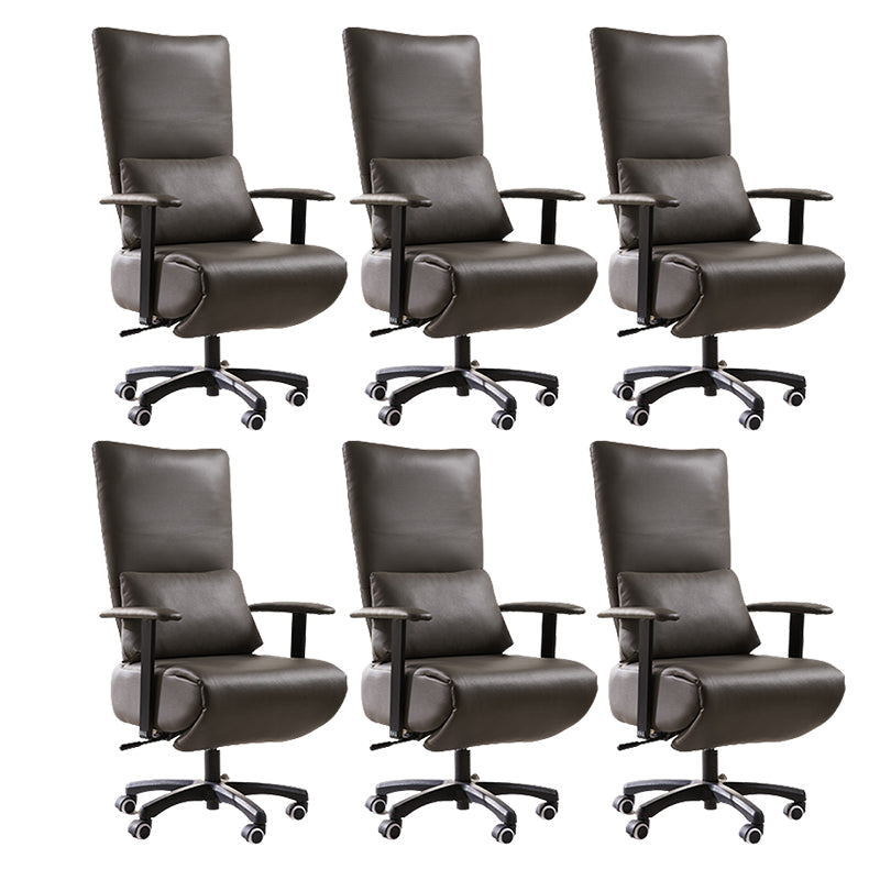 Modern Office Chair Swivel Arm Accent High-Back Leather Chair 6 Piece Set Clearhalo 'furn' 'furn_office_chair' 'Furniture' 'Office Chairs' 'Office Furniture' 'office_chair' 5820955