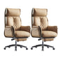 Modern Slide High Back Office Chai Brown Leather Office Chair 2 Piece Set With Footrest Clearhalo 'furn' 'furn_office_chair' 'Furniture' 'Office Chairs' 'Office Furniture' 'office_chair' 5820990