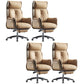 Modern Slide High Back Office Chai Brown Leather Office Chair 4 Piece Set With Footrest Clearhalo 'furn' 'furn_office_chair' 'Furniture' 'Office Chairs' 'Office Furniture' 'office_chair' 5820994