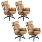 Modern Slide High Back Office Chai Brown Leather Office Chair 4 Piece Set Without Footrest Clearhalo 'furn' 'furn_office_chair' 'Furniture' 'Office Chairs' 'Office Furniture' 'office_chair' 5820996