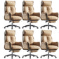 Modern Slide High Back Office Chai Brown Leather Office Chair 6 Piece Set With Footrest Clearhalo 'furn' 'furn_office_chair' 'Furniture' 'Office Chairs' 'Office Furniture' 'office_chair' 5820998