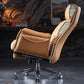 Modern Slide High Back Office Chai Brown Leather Office Chair Clearhalo 'furn' 'furn_office_chair' 'Furniture' 'Office Chairs' 'Office Furniture' 'office_chair' 5821007