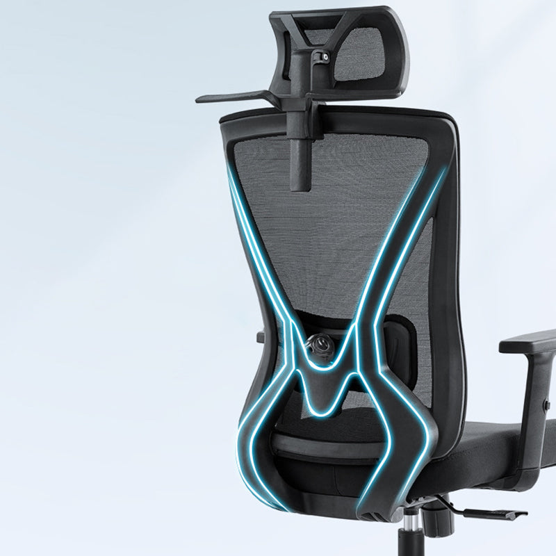 Chaise de chaise moderne chaise d'ordinateur de chaise en milieu de dos avec roues en noir / rouge / bleu