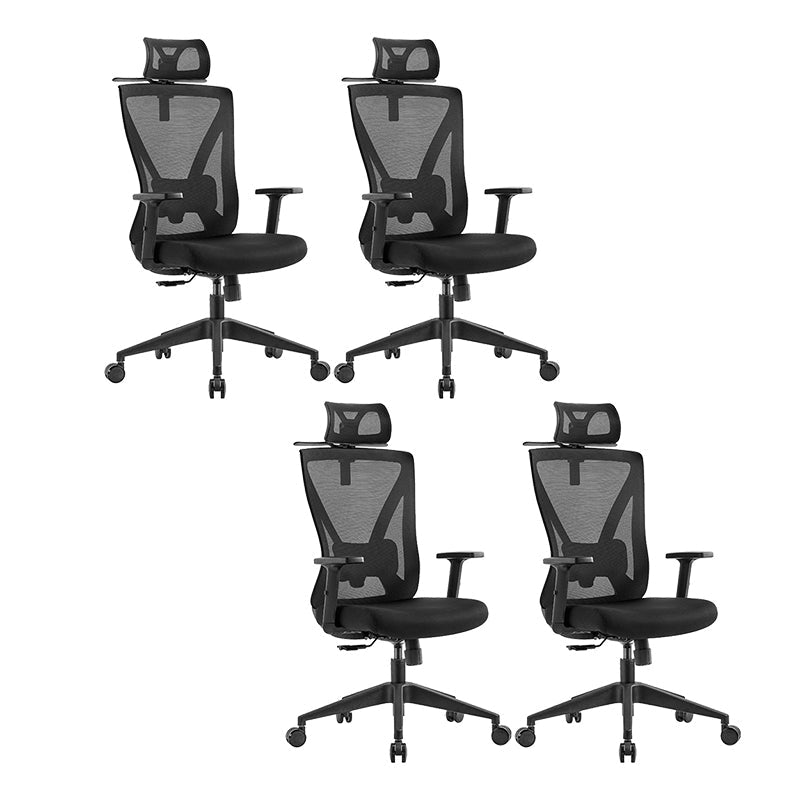 Chaise de chaise moderne chaise d'ordinateur de chaise en milieu de dos avec roues en noir / rouge / bleu