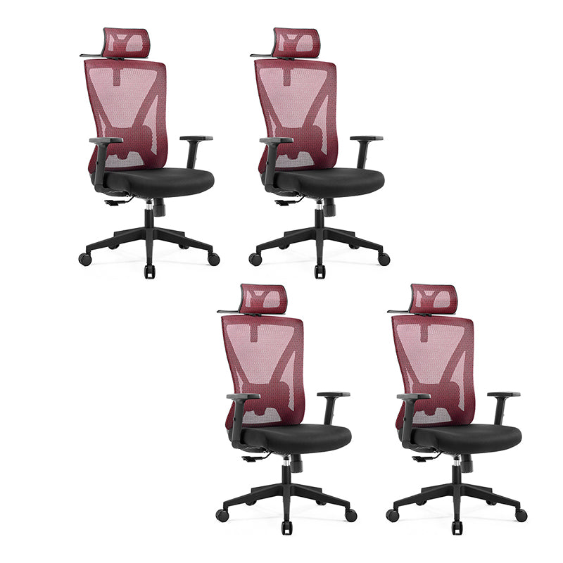 Chaise de chaise moderne chaise d'ordinateur de chaise en milieu de dos avec roues en noir / rouge / bleu