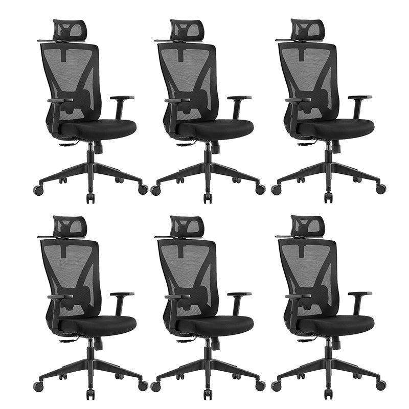 Chaise de chaise moderne chaise d'ordinateur de chaise en milieu de dos avec roues en noir / rouge / bleu