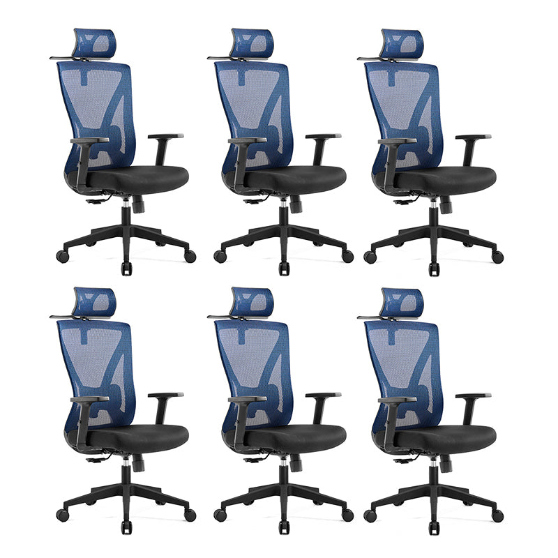 Chaise de chaise moderne chaise d'ordinateur de chaise en milieu de dos avec roues en noir / rouge / bleu