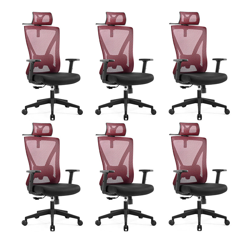 Chaise de chaise moderne chaise d'ordinateur de chaise en milieu de dos avec roues en noir / rouge / bleu