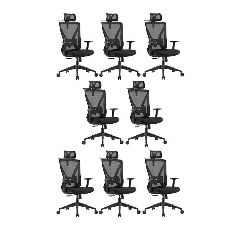 Chaise de chaise moderne chaise d'ordinateur de chaise en milieu de dos avec roues en noir / rouge / bleu