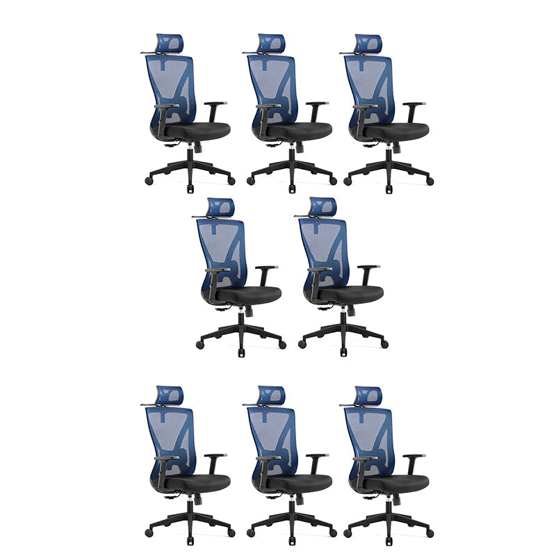 Chaise de chaise moderne chaise d'ordinateur de chaise en milieu de dos avec roues en noir / rouge / bleu