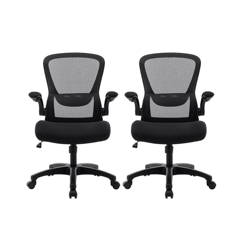 Sedia moderna sedia a maglia sedia a metà schiena con ruote in grigio/arancione/nero