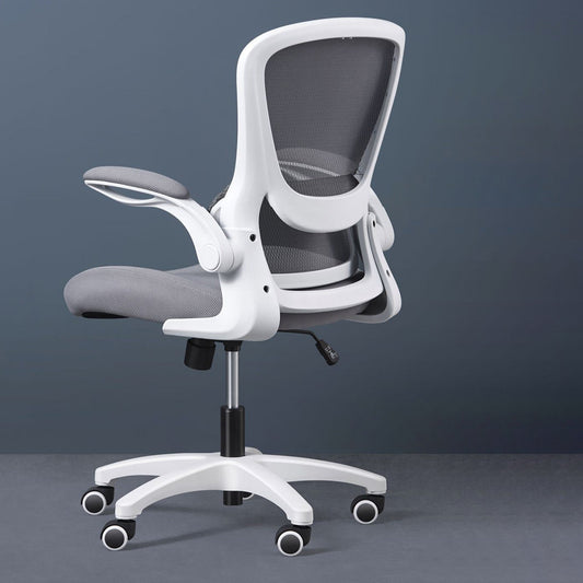 Sedia moderna sedia a maglia sedia a metà schiena con ruote in grigio/arancione/nero