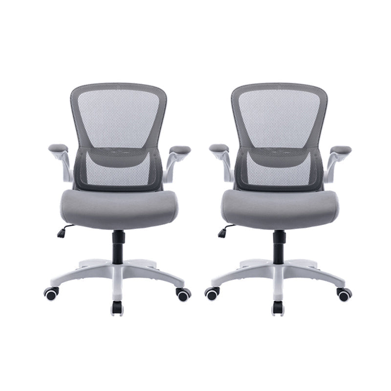 Sedia moderna sedia a maglia sedia a metà schiena con ruote in grigio/arancione/nero