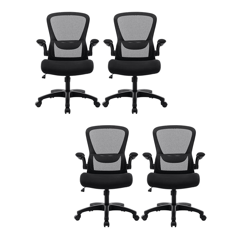 Sedia moderna sedia a maglia sedia a metà schiena con ruote in grigio/arancione/nero