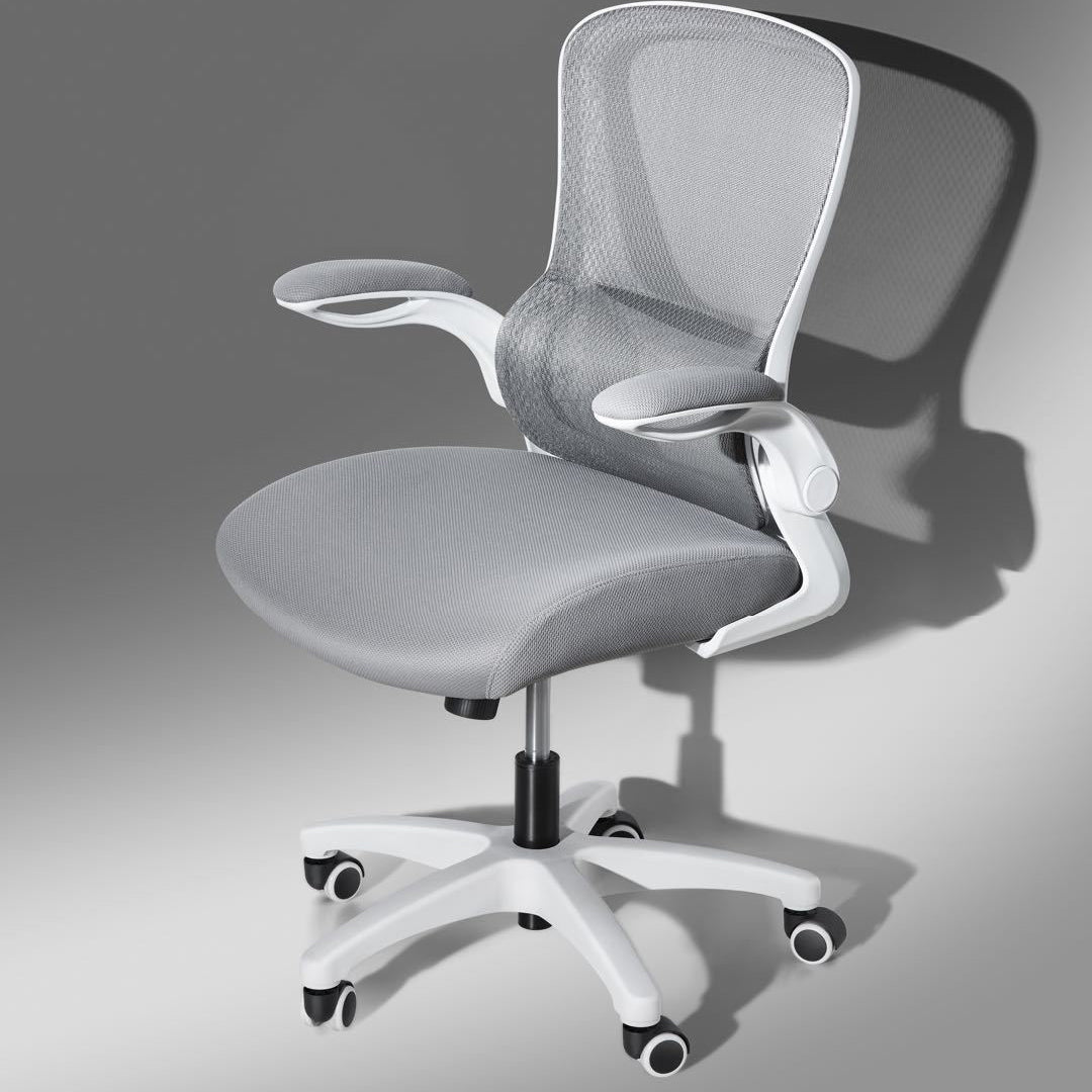 Sedia moderna sedia a maglia sedia a metà schiena con ruote in grigio/arancione/nero