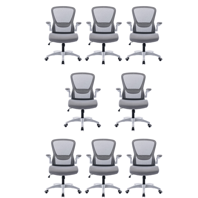 Sedia moderna sedia a maglia sedia a metà schiena con ruote in grigio/arancione/nero