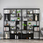 Modern Iron Geometric Shelf Living Room 78.74" Height Bookshelf Clearhalo 'Bookcases' 'furn' 'furn_bookcases' 'Furniture' 'Office Furniture' 5821118
