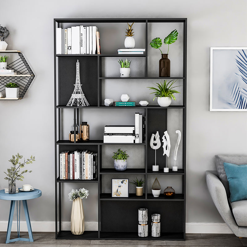 Modern Iron Geometric Shelf Living Room 78.74" Height Bookshelf Clearhalo 'Bookcases' 'furn' 'furn_bookcases' 'Furniture' 'Office Furniture' 5821122