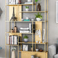 Modern Iron Geometric Shelf Living Room 78.74" Height Bookshelf Clearhalo 'Bookcases' 'furn' 'furn_bookcases' 'Furniture' 'Office Furniture' 5821129