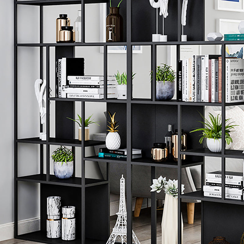 Modern Iron Geometric Shelf Living Room 78.74" Height Bookshelf Clearhalo 'Bookcases' 'furn' 'furn_bookcases' 'Furniture' 'Office Furniture' 5821131