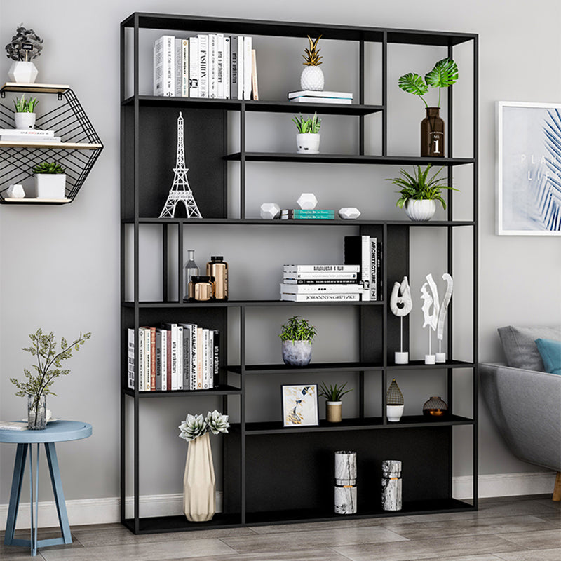 Modern Iron Geometric Shelf Living Room 78.74" Height Bookshelf Clearhalo 'Bookcases' 'furn' 'furn_bookcases' 'Furniture' 'Office Furniture' 5821135