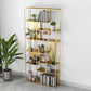 Modern Iron Geometric Shelf Living Room 78.74" Height Bookshelf Clearhalo 'Bookcases' 'furn' 'furn_bookcases' 'Furniture' 'Office Furniture' 5821137