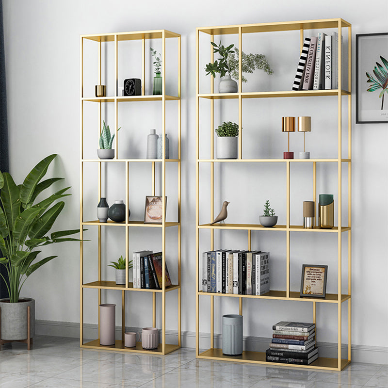 Modern Iron Geometric Shelf Living Room 78.74" Height Bookshelf Clearhalo 'Bookcases' 'furn' 'furn_bookcases' 'Furniture' 'Office Furniture' 5821138