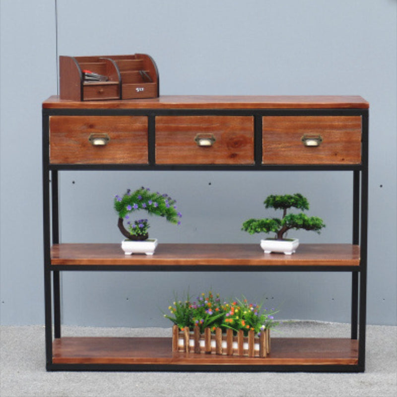 Libreria per mensole a casa aperta in metallo e legno contemporaneo con scaffali