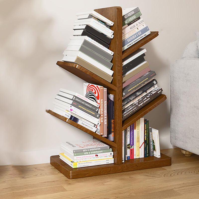 Modern Wood Bookshelf Geometric Vertical Open Shelf Bookcase 22"L x 11.8"W x 31.5"H Walnut Clearhalo 'Bookcases' 'furn' 'furn_bookcases' 'Furniture' 'Office Furniture' 5821318