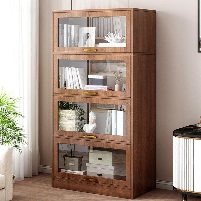 モダンなエンジニアリングウッドシェルフ本棚の床は、ドア付きのホームブックシェルフを閉めた