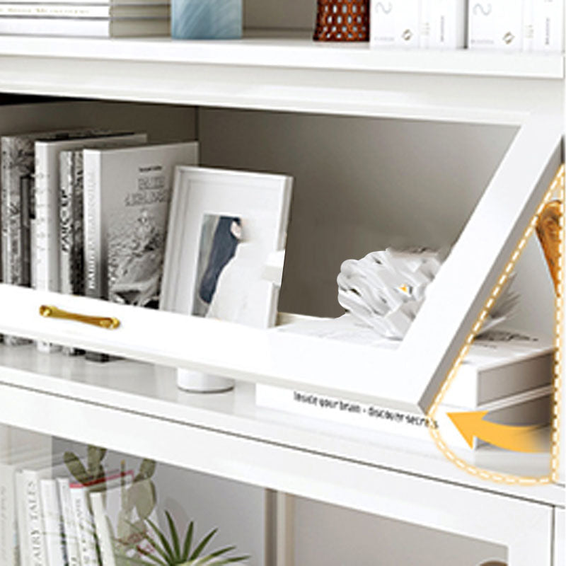 モダンなエンジニアリングウッドシェルフ本棚の床は、ドア付きのホームブックシェルフを閉めた