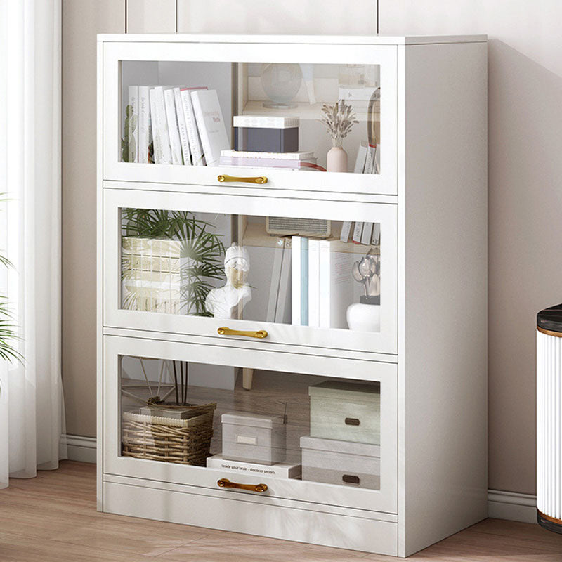 モダンなエンジニアリングウッドシェルフ本棚の床は、ドア付きのホームブックシェルフを閉めた