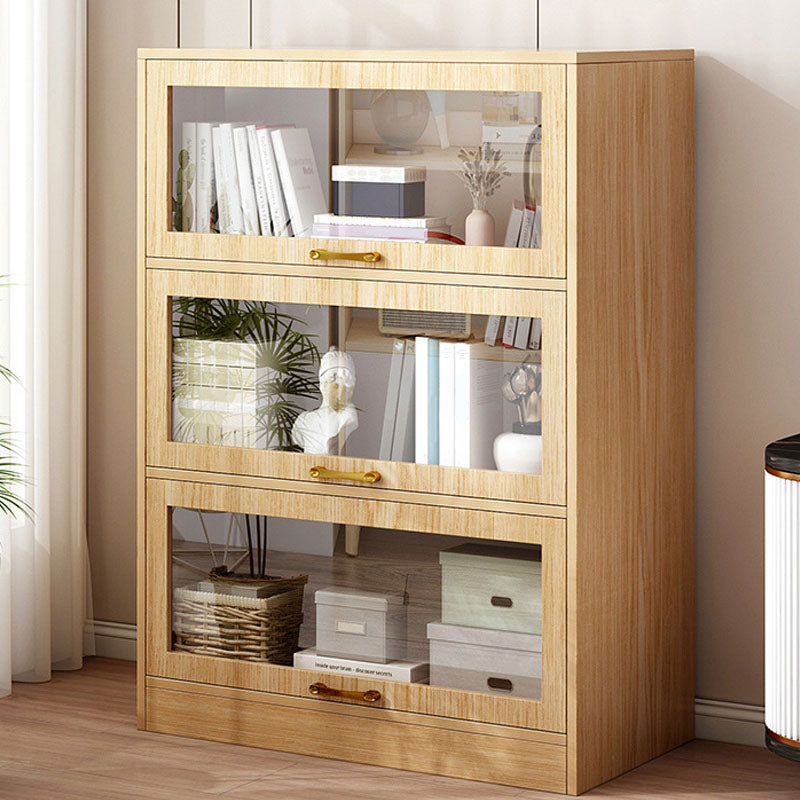 モダンなエンジニアリングウッドシェルフ本棚の床は、ドア付きのホームブックシェルフを閉めた