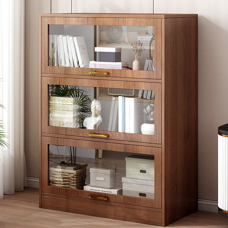 モダンなエンジニアリングウッドシェルフ本棚の床は、ドア付きのホームブックシェルフを閉めた